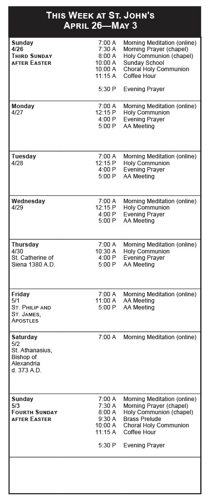 April 26 through May 3 webpage