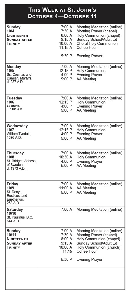 October 4 to October 11 webpage